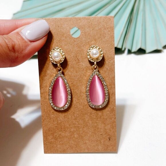 Vintage dangle drop earrings S70 - Picture 1 of 4